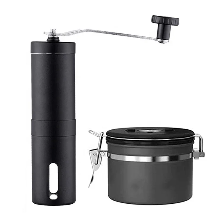 304 Stainless steel adjustable Ceramic core burr hand Black Stainless Steel manual coffee grinder