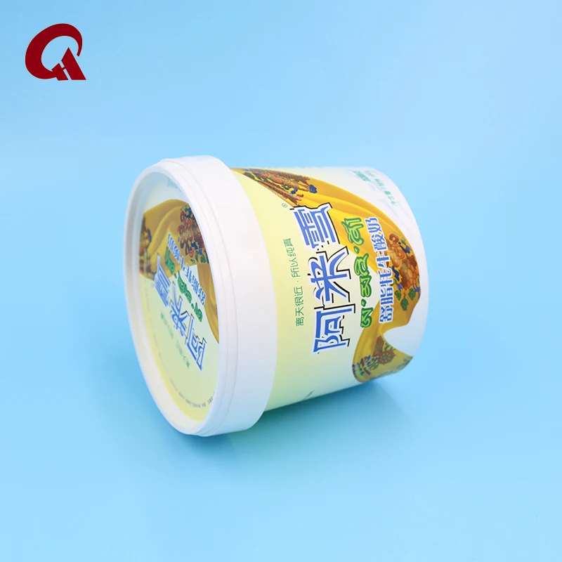 27oz 800ml custom disposable injection IML plastic bucket ice cream container