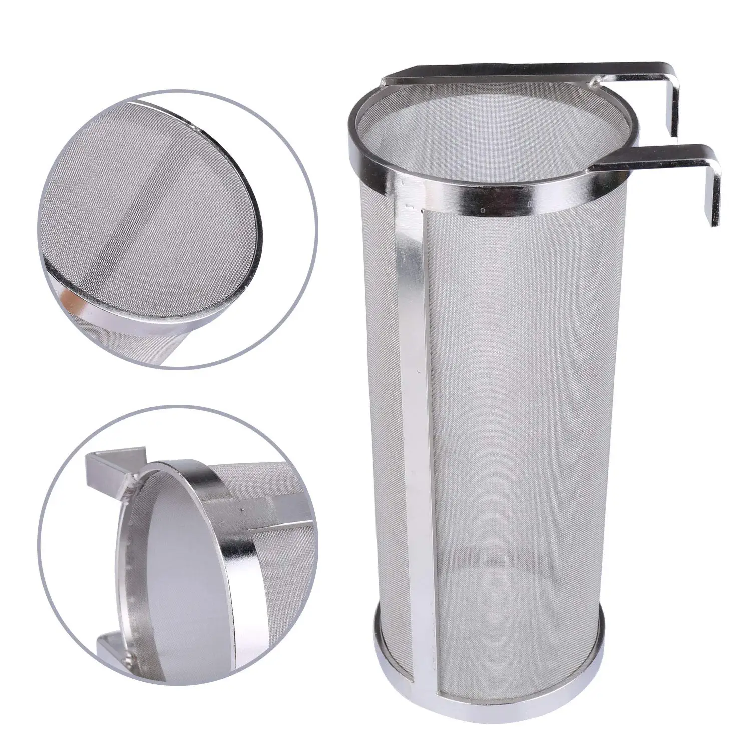 6*14 inch stainless steel hop filter home brewing beer hop spider 300 micron stainless steel brewing filter basket