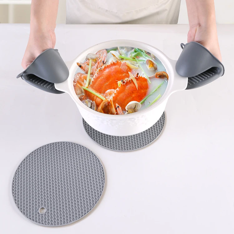 Heat Resistant Silicone Extra Long Oven Mitts and Pot Holders Sets Oven Gloves and Hot Pads for Women Kitchen Baking Cooking