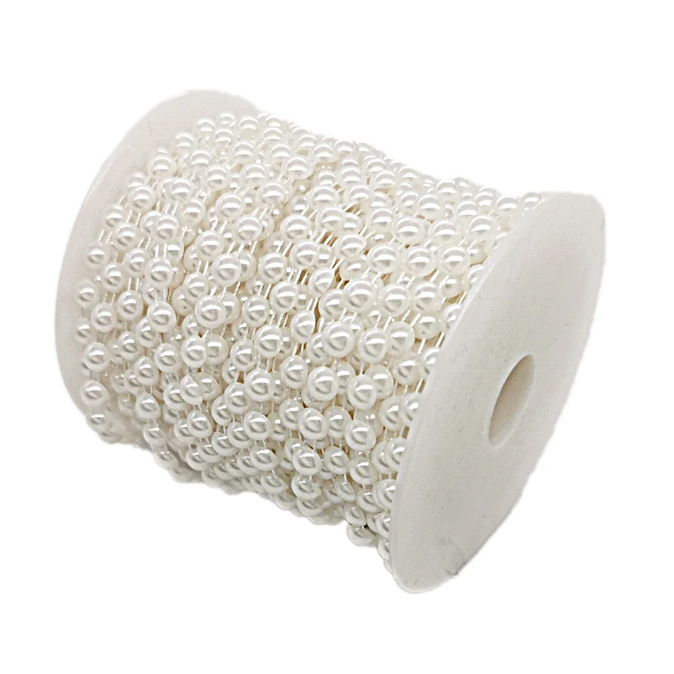 
best sell ivory White 6mm Half ball Pearlized Chain Trims Cup Chain Wedding Cake Decoration 