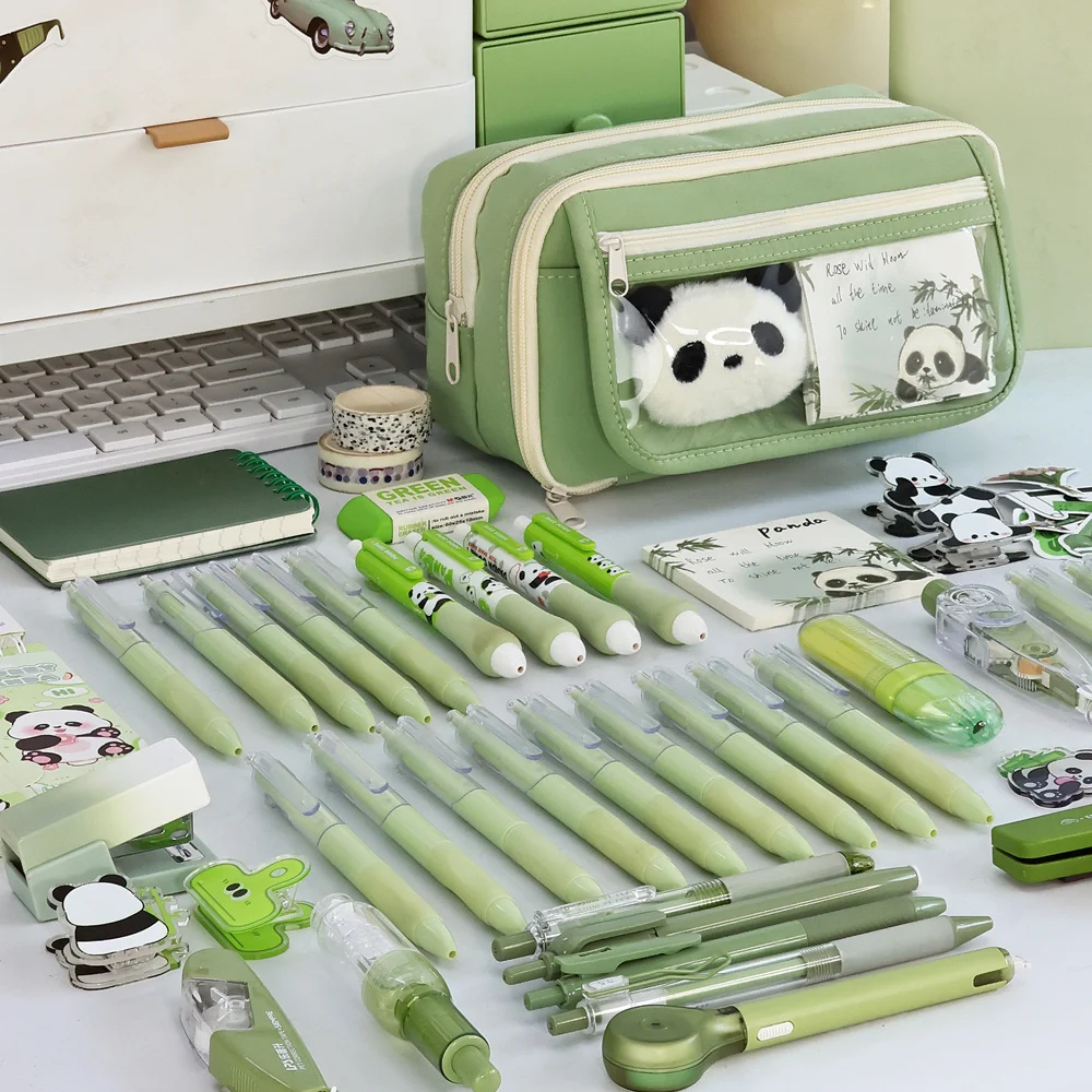 Wholesale Transparent Pencil Case for Girls High-Capacity Stationery Box High Aesthetic Pencil Case for Middle School