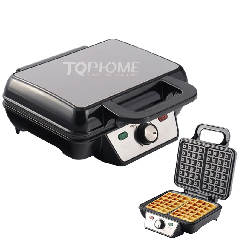 1000W 2 Slice Waffle Maker Stainless Steel Belgium Waffle Maker