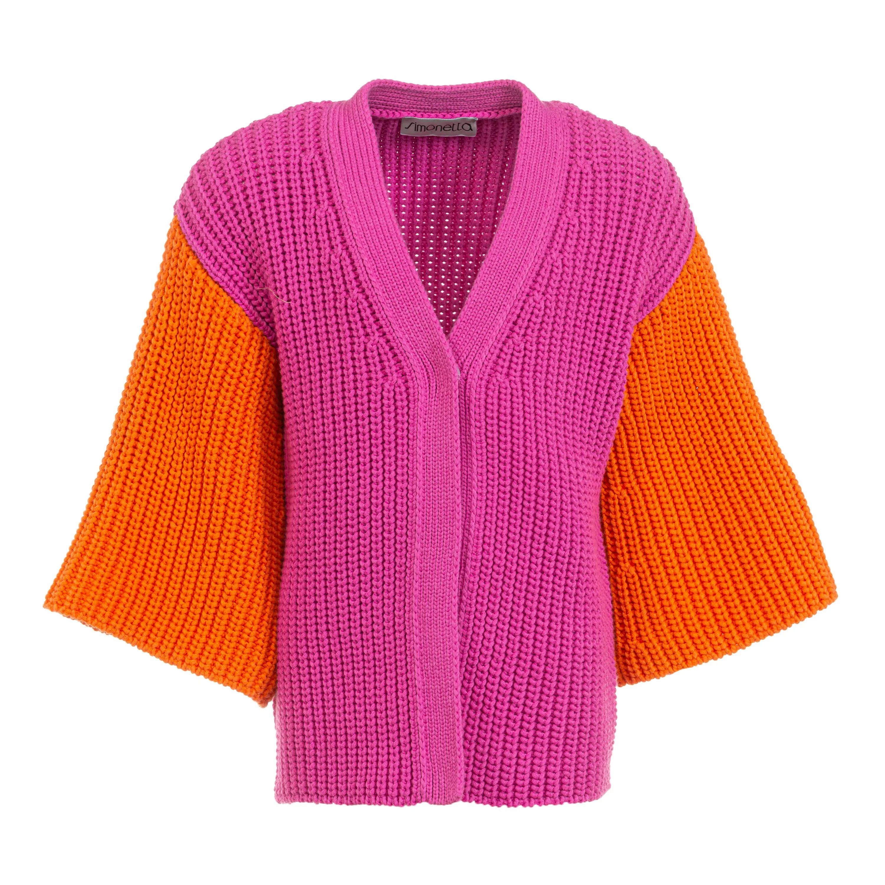 New Style Children Sweater with Crocheted V Collar Casual Style Rose and orange Children Sweater for Autumn