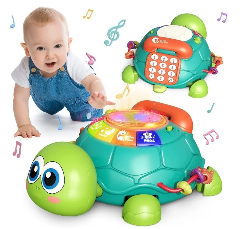 KOUYIKOU HOT MODEL CHILDREN MUSIC TOY EARLY EDUCATIONAL LEARNING TOY TORTOISE MODEL PHONE HAND DRUM TOY FOR BABY