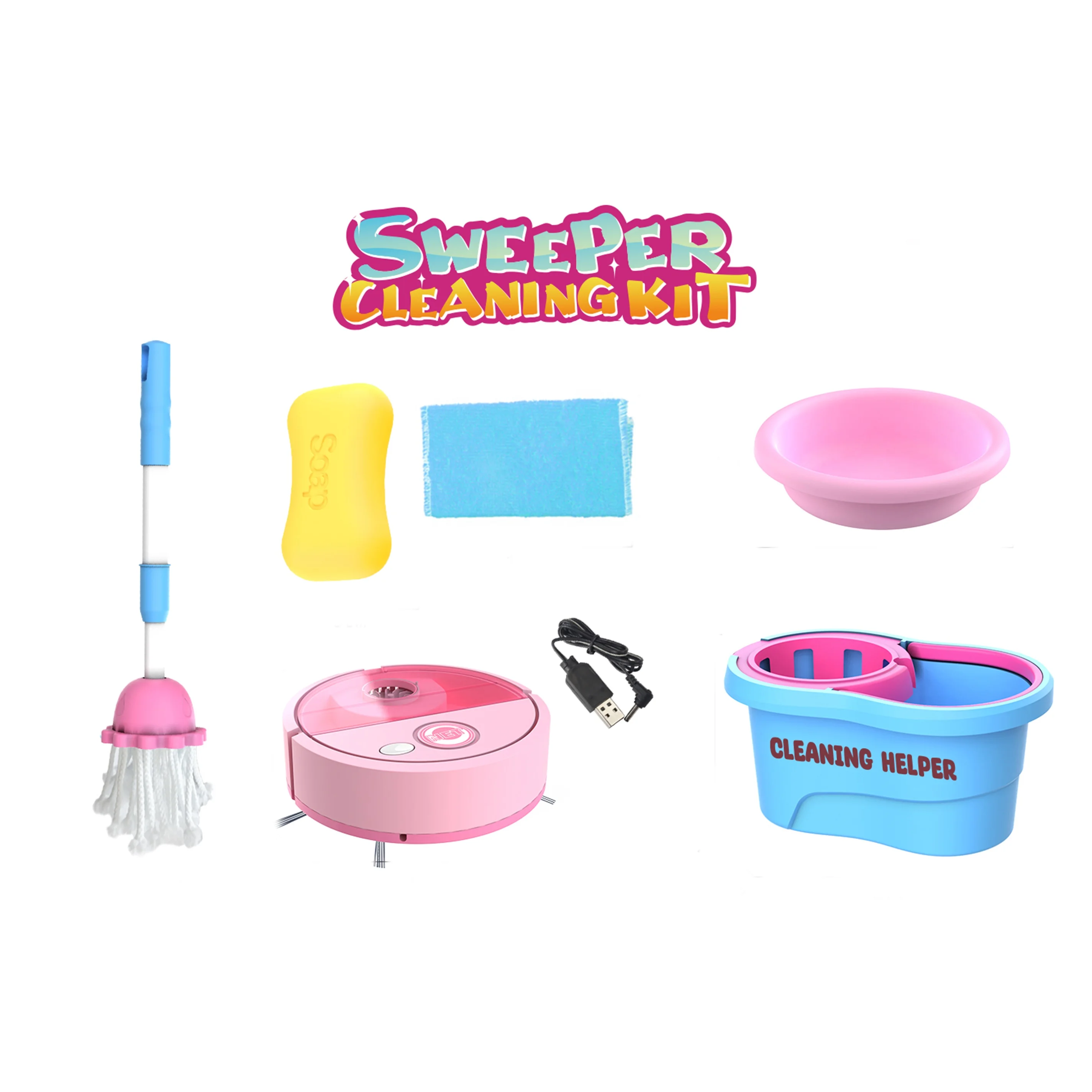 KUNYANG hot sale household educational game plastic universal walking simulation sweeper machine home cleaning toy