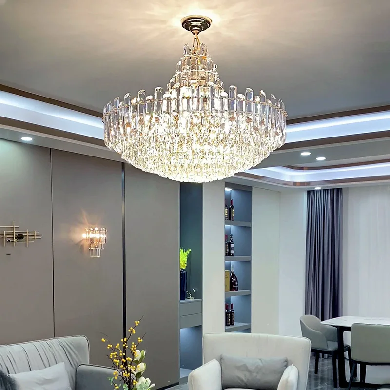 China modern led crystal chandelier ceiling mounted led light fixtures crystal luxury chandeliers