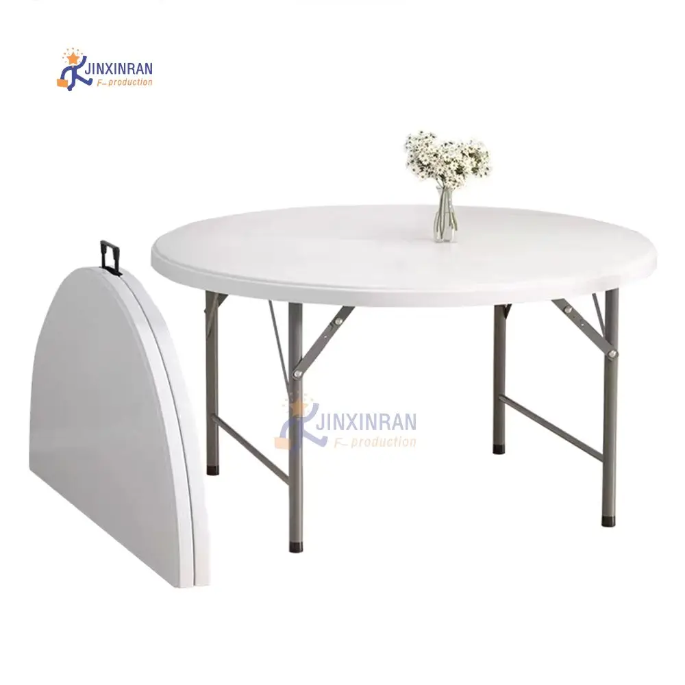 Hot sale 6ft banquet folding round plastic table for events wedding plastic round dining table