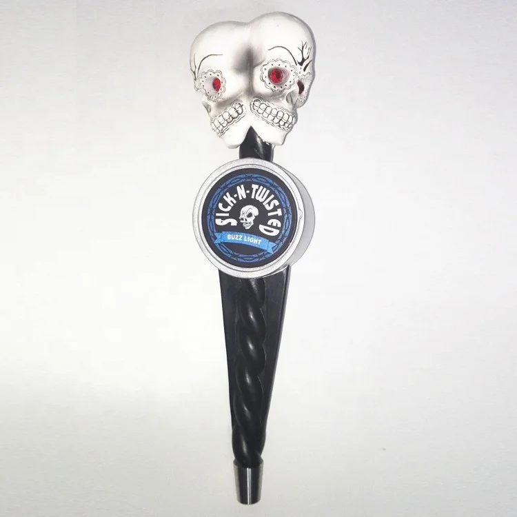 different flavor Brand brewery resin skull head novelty bar beer tap handle
