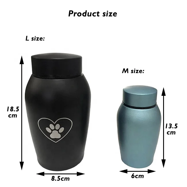 Custom Logo Pet Loss Gifts Memorial Cremation Urn Stainless Steel Keepsake Cat Dog Urn For Pet Ashes