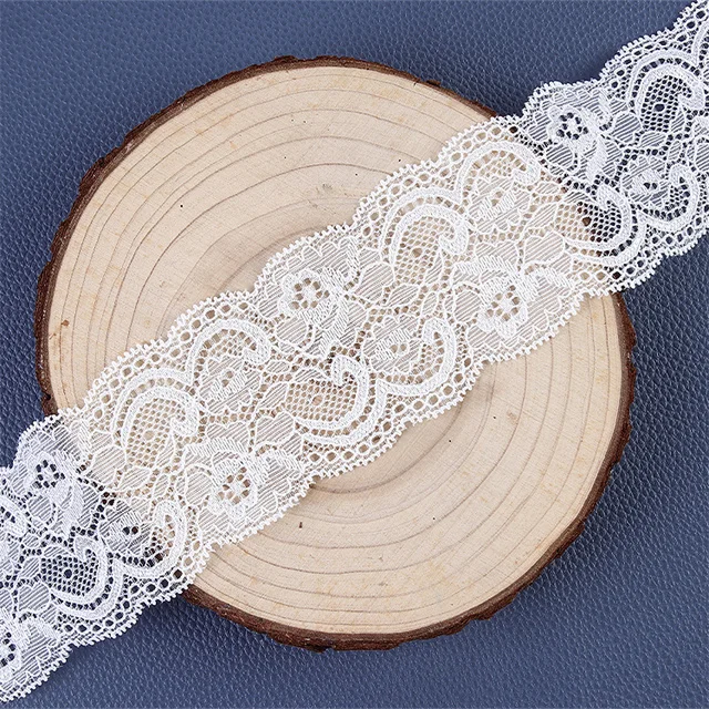 Wholesale Polyester French  Elastic Stretch Jacquard Lace Trimming ribbon For Lingerie Bra