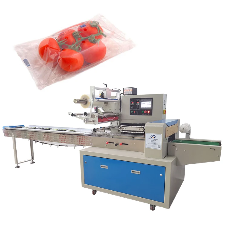 The high capacity Automatic Bread cake pillow roll cutting packing machine bread cake horizontal wrapping machine