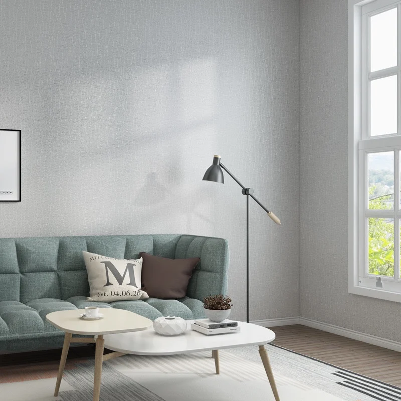 Factory Price Modern Minimalist Flax Stripes Solid Color Nordic Style Paper Wallpaper for Bathroom Living Room Hotel