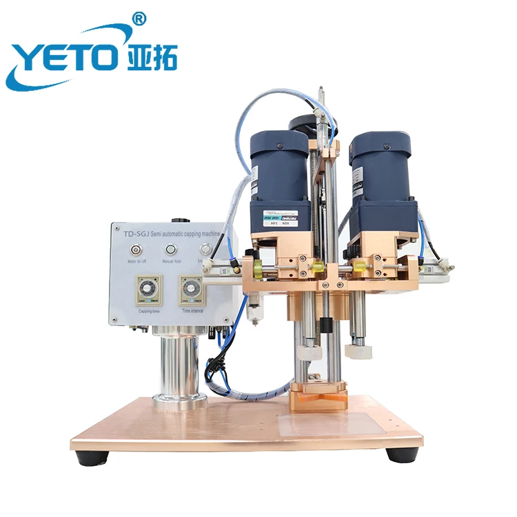 YETO factory semi automatic lotion oil spray shanpoo pump bottle capping machinery