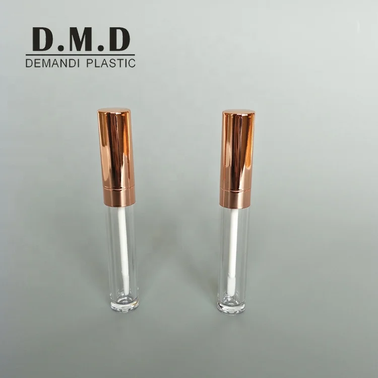 Custom logo 5ml 5 ml Rose gold lipgloss container empty lip gloss tube with rose gold top