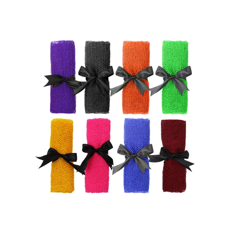 Custom Exfoliating Long Back Sponge Nylon African Net Bath Shower Sponge Ghana Sponge