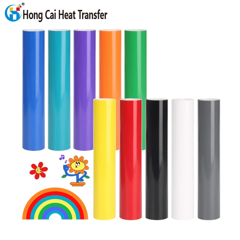 PU printable heat transfer vinyl rolls easy weeding high quality vinyl heat transfer pearlescent side/glossy side