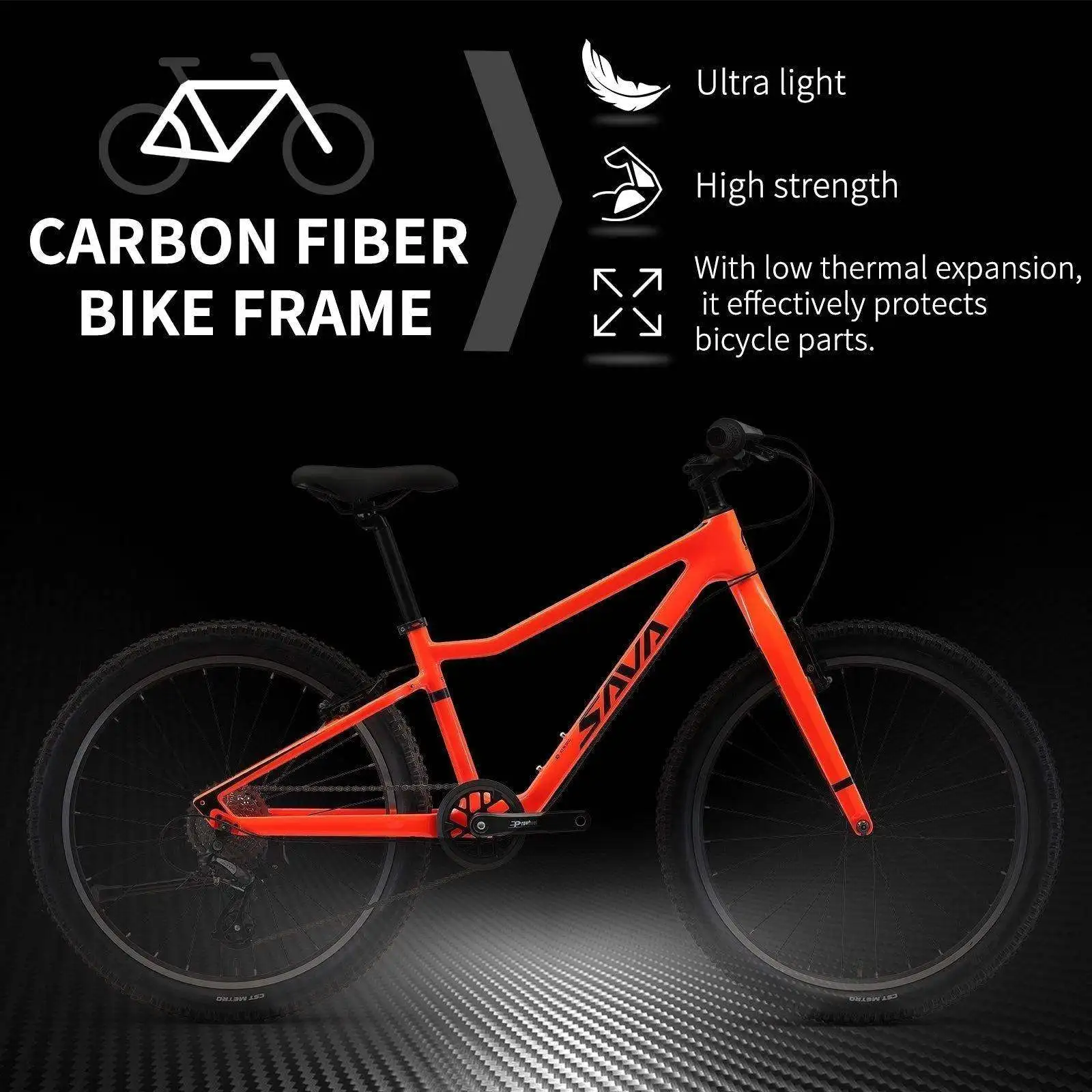 SAVA Wholesale 20/24 Inch Kids Children Bicycles Carbon Fiber Mountain Bike for Kid Children