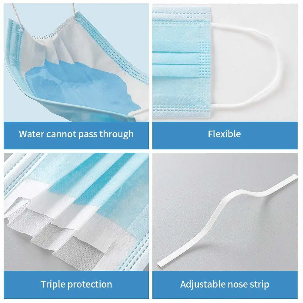 Colored Mask Disposable Daily Use Customized Size for Children 3 Ply Dust Proof Waterproof Breathable