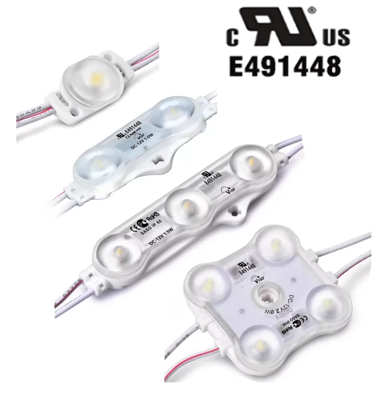 2 LED Modules for Sign 1.0W 6500K White Waterproof Decorative Light for Advertising Lightbox Letter with Tape Adhesive Backside