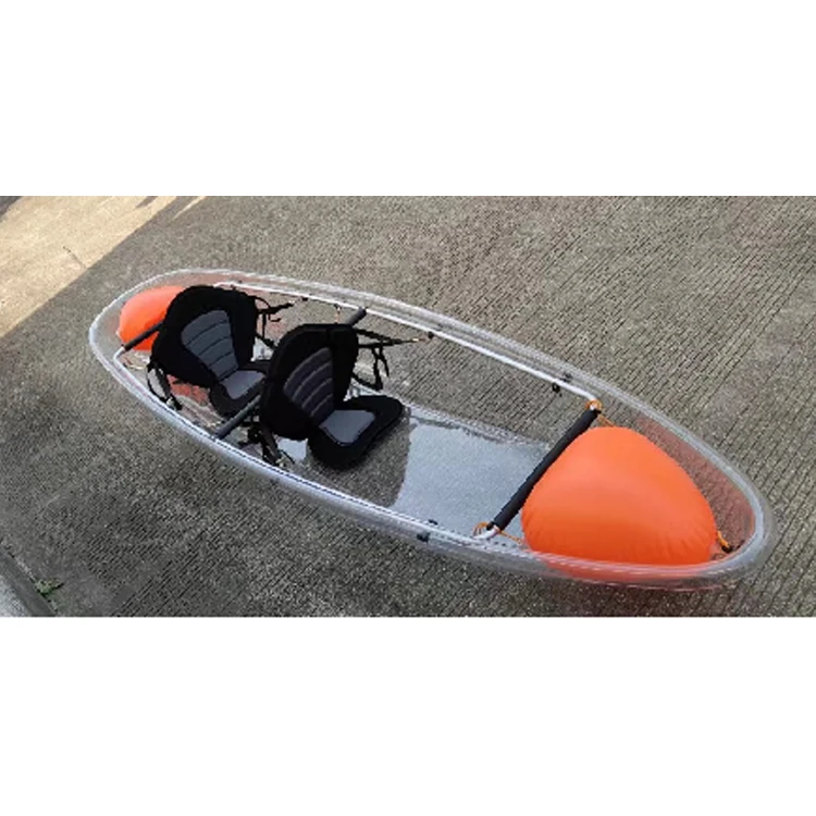 Professional Manufacturer Kayaks Sit On Top Tandem Clear Bottom Transparent Canoe Kayak With Paddles For Sale