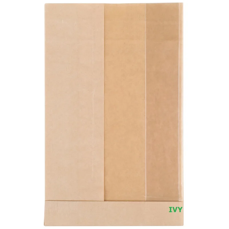 Food Grade Custom Printed Greaseproof Sandwich  bread Packaging Brown or White Kraft Paper Bag