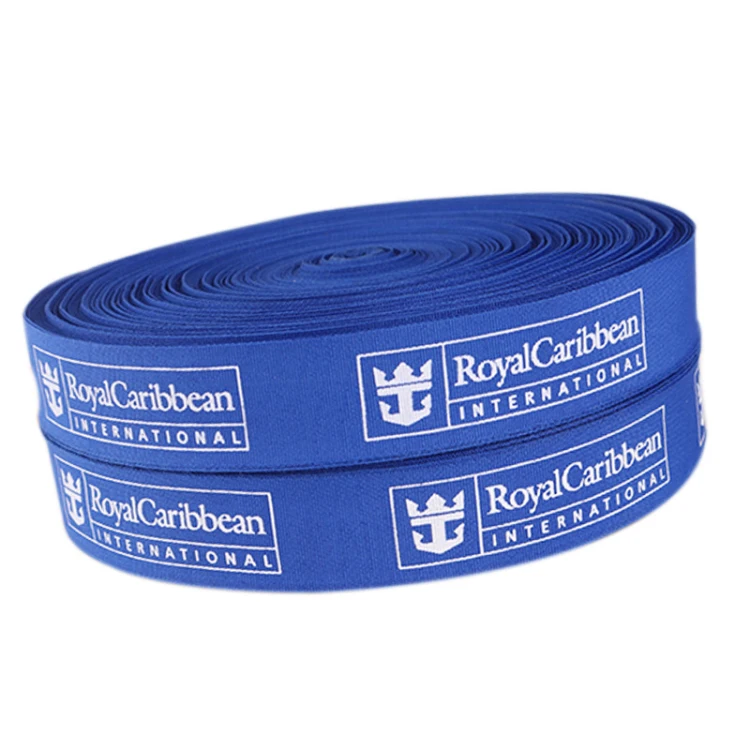 Customize Print Double Face Branded Polyester Cotton Stain Ribbon with Different Size