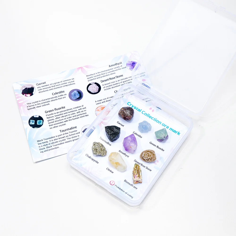 Wholesale natural stone raw stone crystals healing stones ore quartz crystal set with box