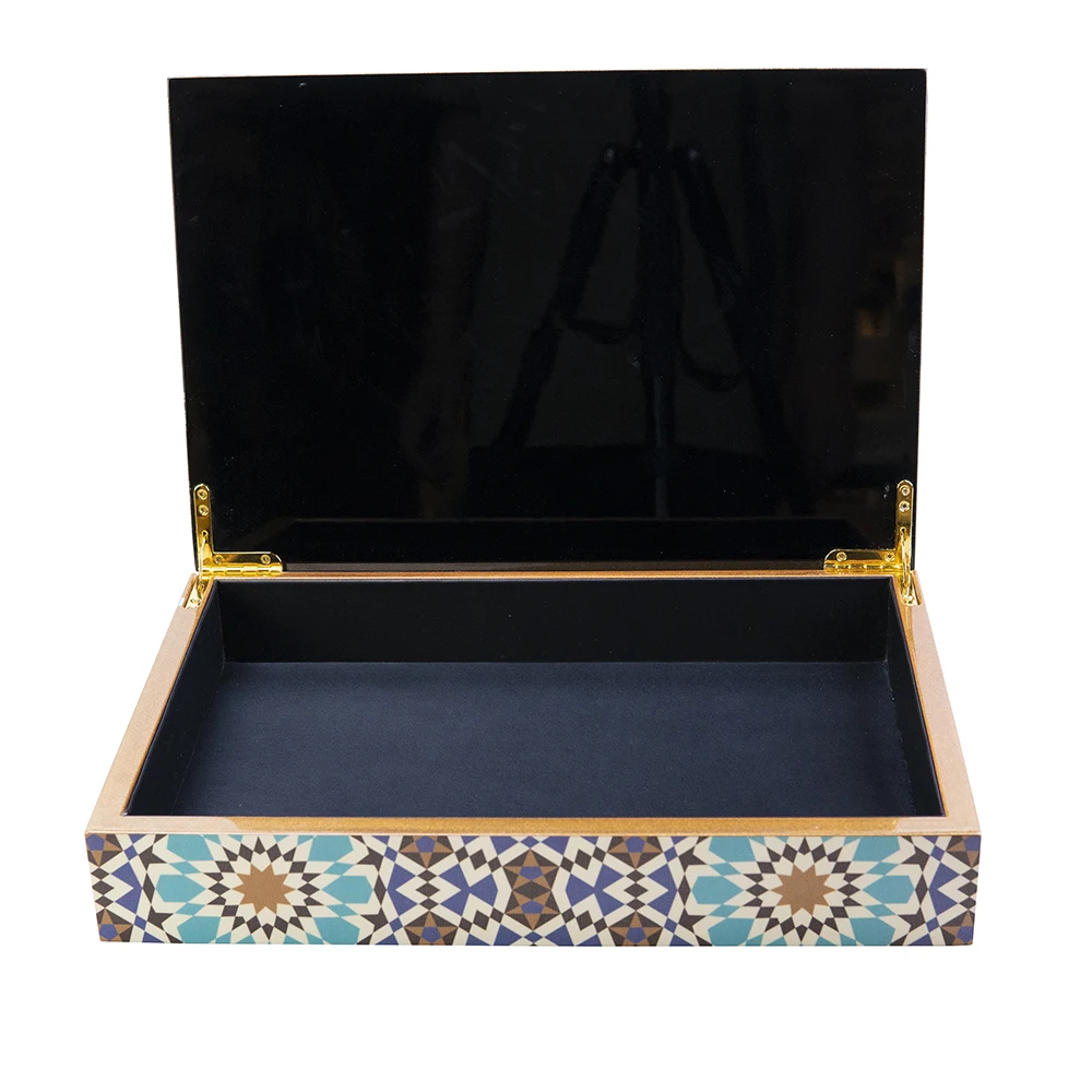 Sawtru custom packaging Decorated Deluxe Attar Essential oil dates glossy wooden box for Muslim Islamic