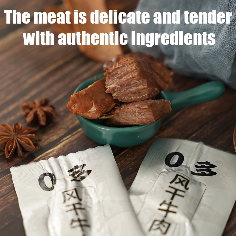 65g Wholesale Factory Instant Food Notch Package Natural Dried Beef Jerky Buffal Meat High Protein Leisure Snacks