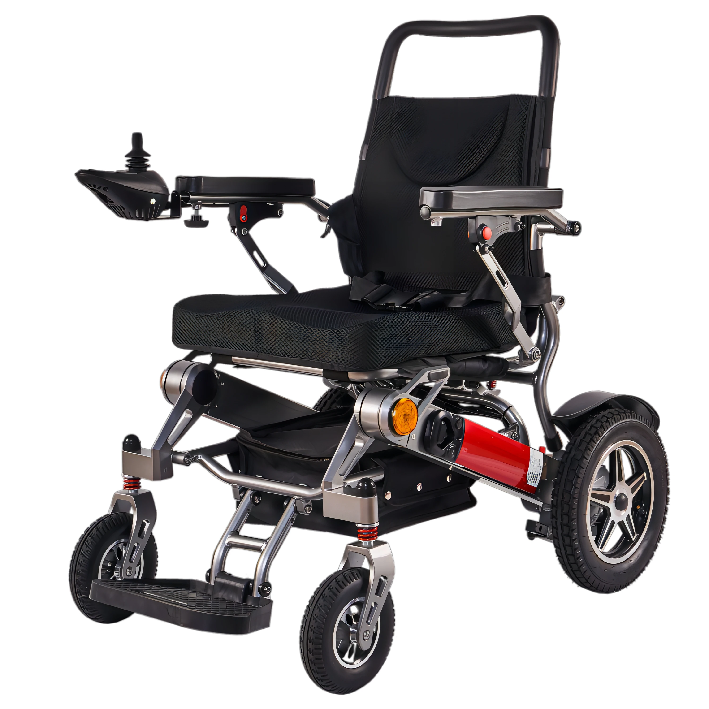 New Design Folding high power motor electric wheelchair lightweight electric folding wheelchair with lithium battery