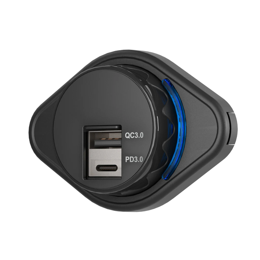 Cargador De Bus Usb 12 24V Flat Embedded Quick Charge Type C Rv 12V Usb Usbc Bus Usb Sokcet Car Charging