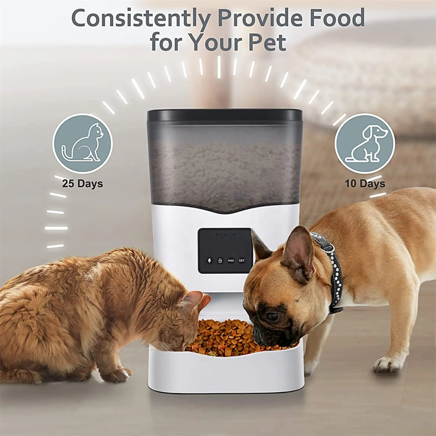 3l interactive wifi app phone remote control automatic dog cat pet feeder with bowls pet food dispenser