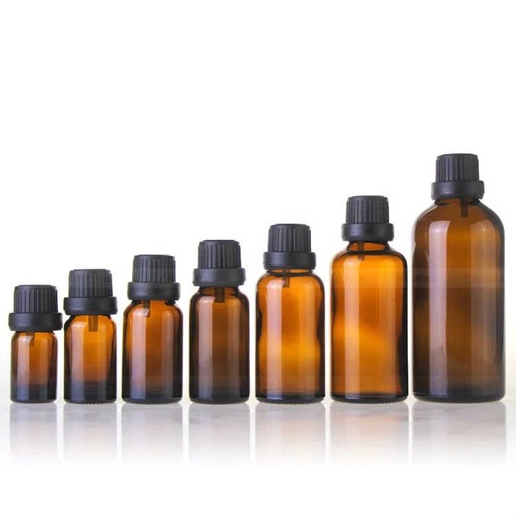 
5ml,10ml,15ml,20ml,30ml,50ml,100ml Amber Glass Essential Oil Sample Bottles Vials With Orifice and Cap for Perfume Aromatherapy 