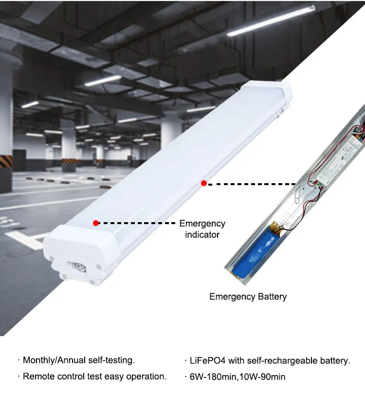 IP66 Tri-proof Emergency Batten Led Tri-proof Light with Sensor