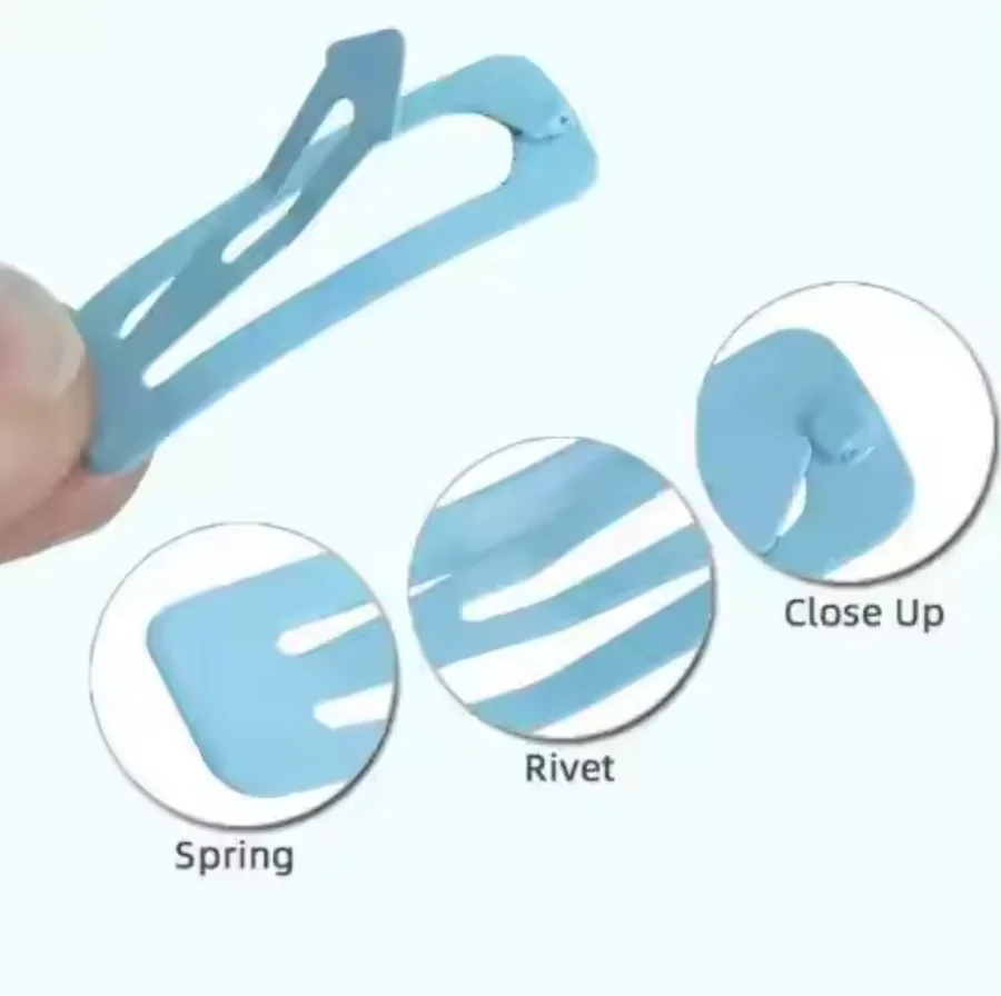 2024 New Manufacturer Direct Sales Wholesale Cream Crocodile Hair Clip No Bent Hair Clip Metal BB Hair Clip