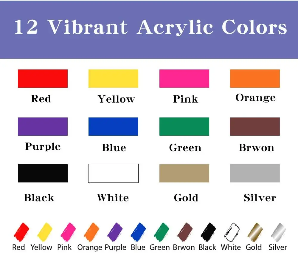 Customized DIY Canvas Wood Glass Fabric Metal Plastic 12 colors Acrylic Paint Pens Paint Markers