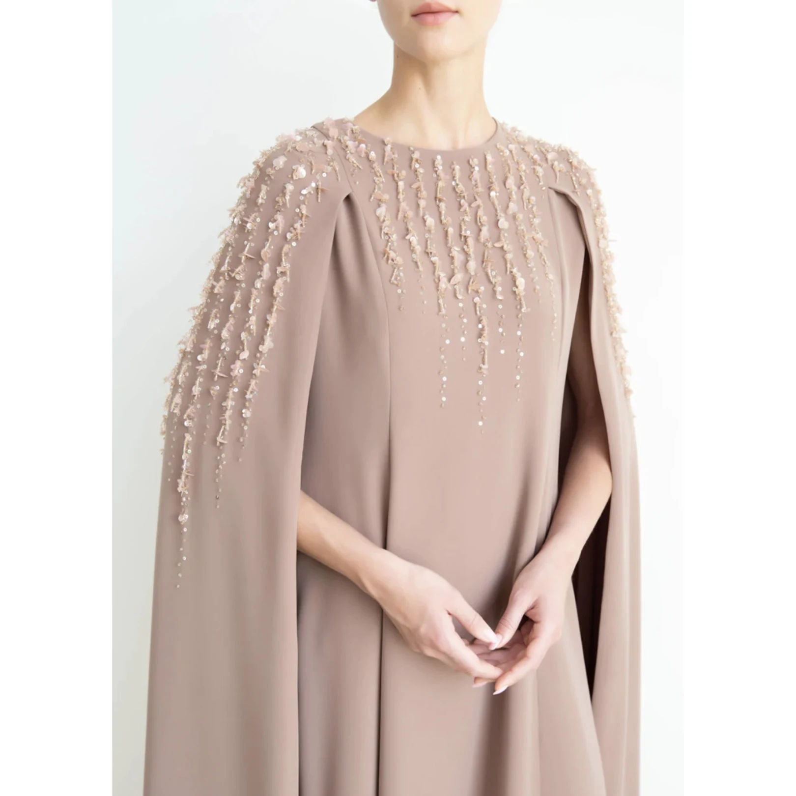 2023 New Arrival Elegant Dress Evening Gown Shinny Satin Ruffles Asymmetry Dresses Ladies wear