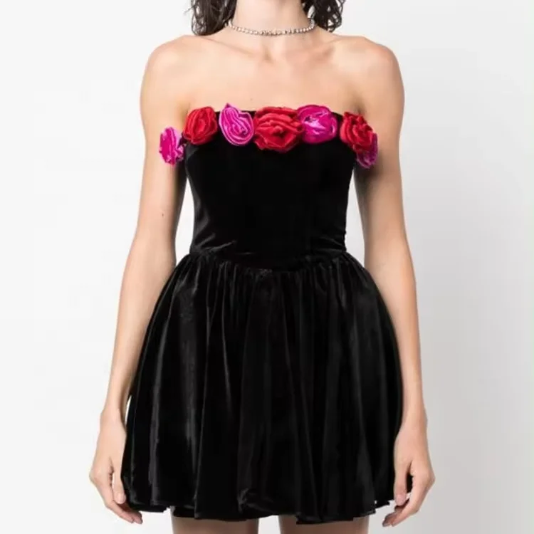 Velvet Dress off the Shoulder Sexy Mini Evening Dresses High Quality Party Elegant Black Party Club Casual Evening Dress