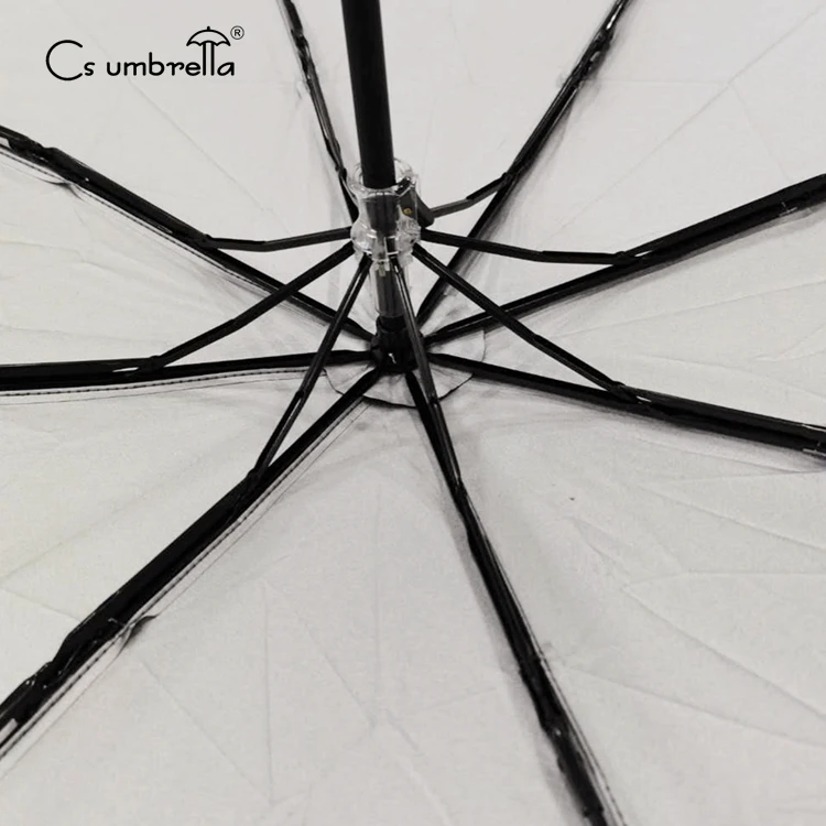 YS-3011 Factory Supply Rain And Sun Folded Parasol Custom Logo Advertising Manual Open Travel 3 Folding Umbrella