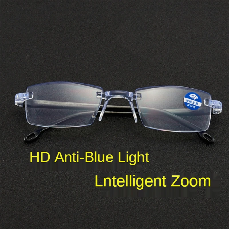 Fashion Trimming Elegant Glasses Rimless Men Woman Anti Blue Light Reading Glasses H1198