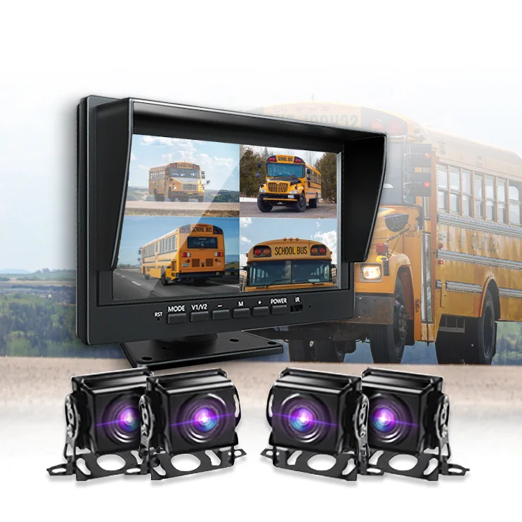 Wemaer 10 Inch Truck Monitoring IPS Screen System Monitoring Four-way BSD blind area Car Camera for BUS TRUCK