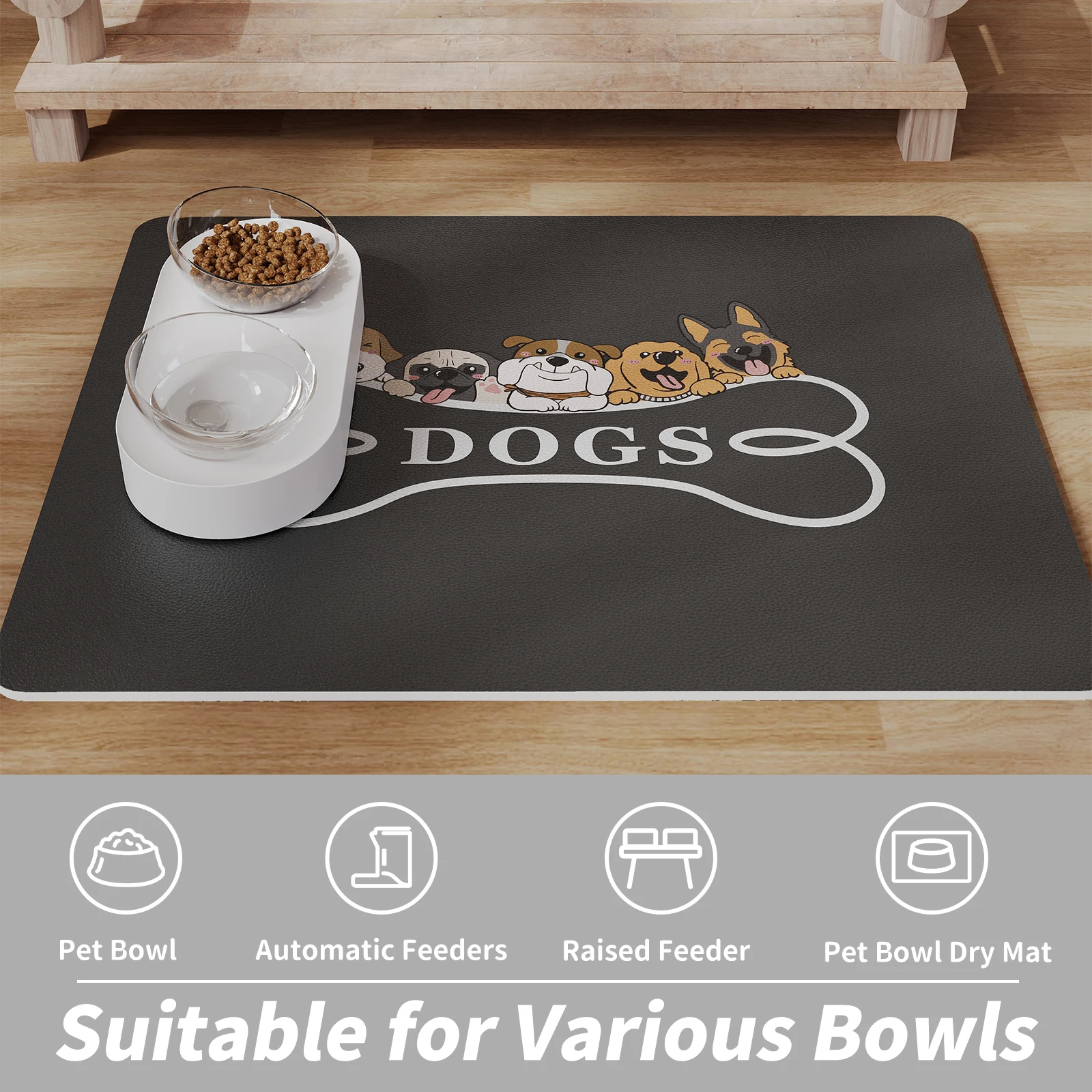 Hairless Custom Logo Antibacterial Pet Bed Anti-Slip Waterproof Training Pad Home Use Cooling Pet Bowl Feeding Food Mat