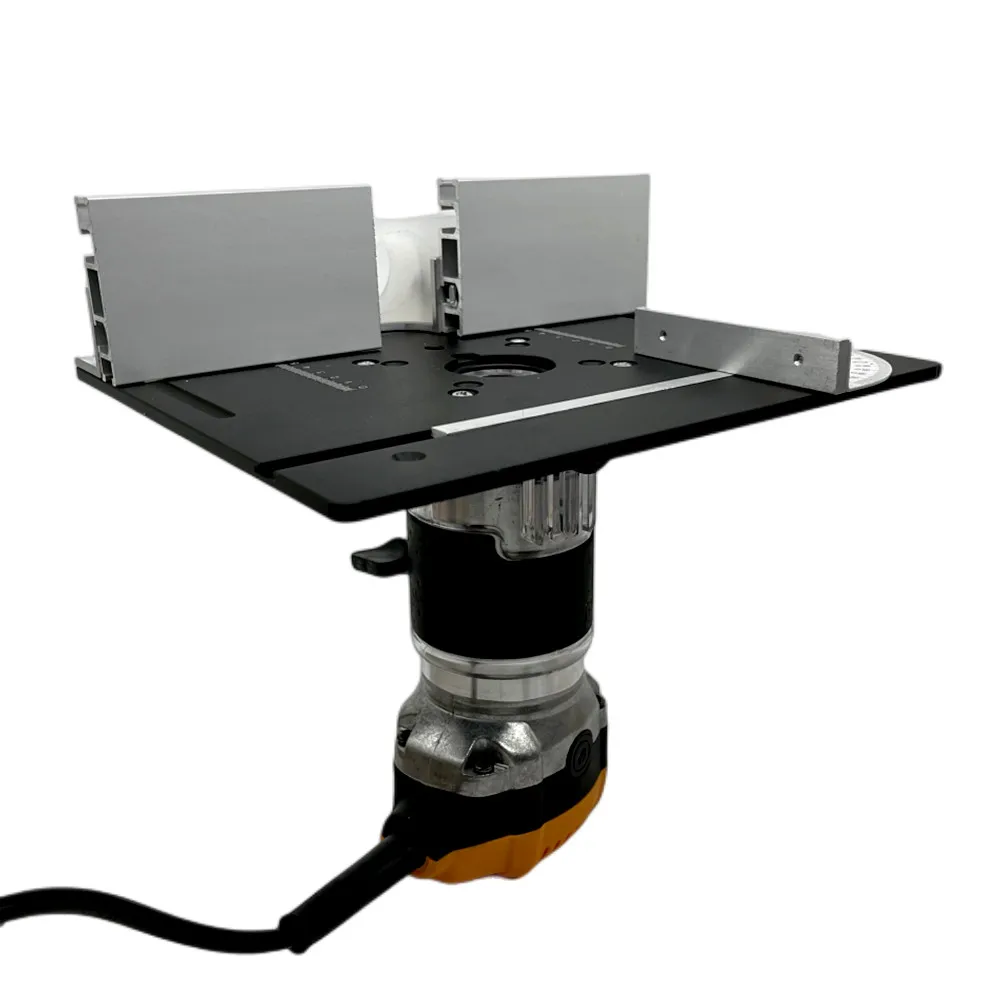 Woodworking Aluminum Router Table Insert Plate W/ Miter Gauge Guide and Bracket for Woodworking Benches Table Saw Hardware Tools