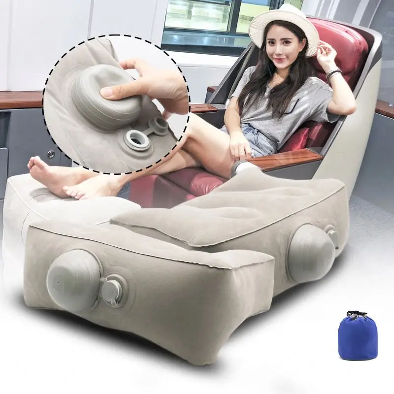 
Skin-Friendly Convenient Storage Built-In Air Pump Inflatable Foot Shaped Feet Pillow Elevate Legs 