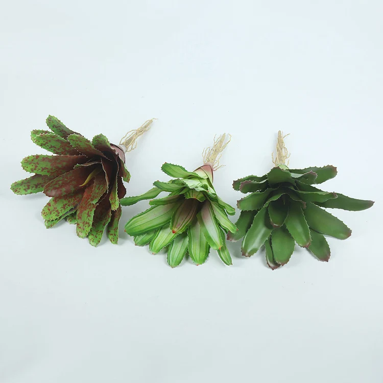 New design fashion home decoration artificial leaf bromeliad decorative plant pots