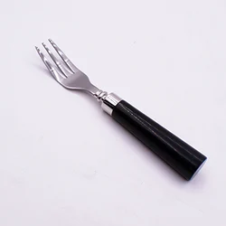 nature buffalo bull horn handle 304 stainless steel cutlery table dessert spoon and fork set