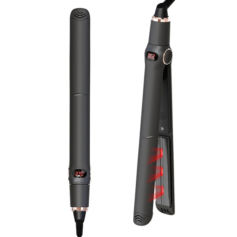 2021 Professional Wide Plate Titanium Irons 450 Degrees Straightening Flat Iron Pro Hairs Curler Ikonic 2 In 1 Hair Straightener