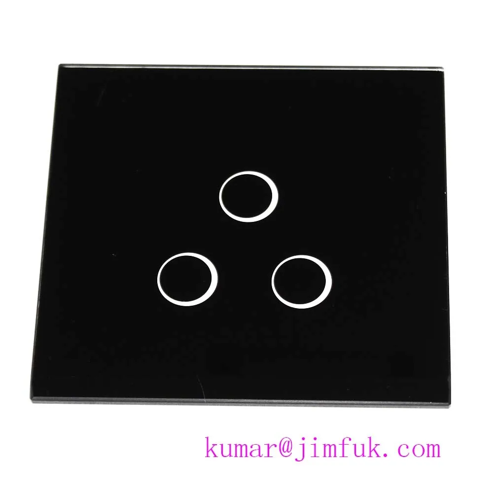 
High quality touch button silk screen tempered glass wall switch panel 
