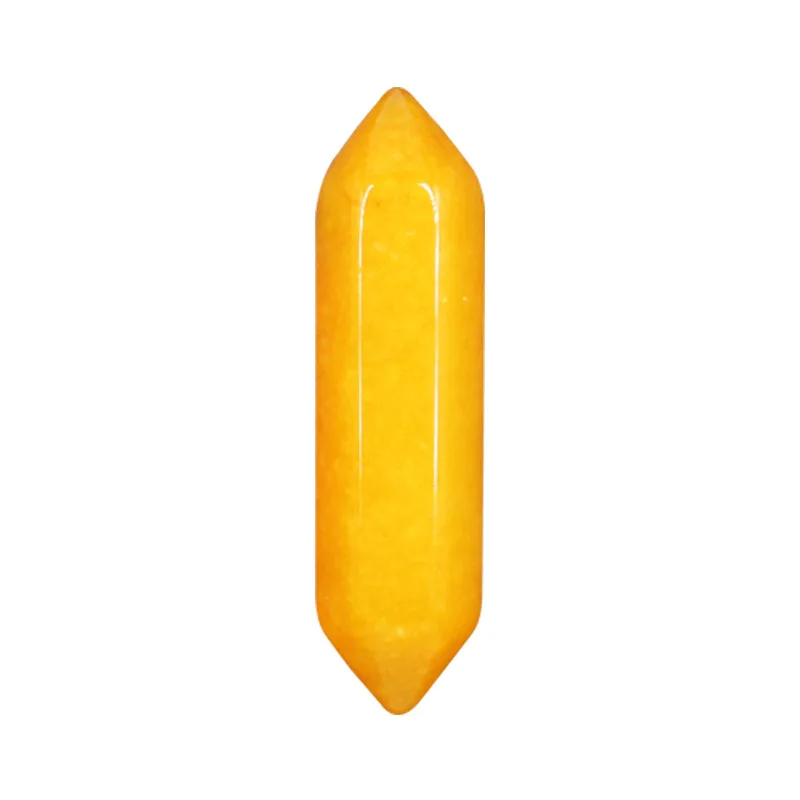 Natural Stone Crystal Hexagonal Pillar Bullet Head Double-Pointed Irregular Yoga Stone Jewelry Polished Religious Style Healing